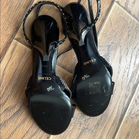 Celine Black Strappy Heeled Sandals Size 6.5